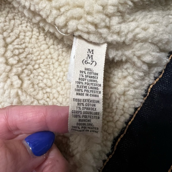 PEEK DUNGAREES Nordstrom Kids Jean Jacket with Sherpa lining - Picture 4 of 6